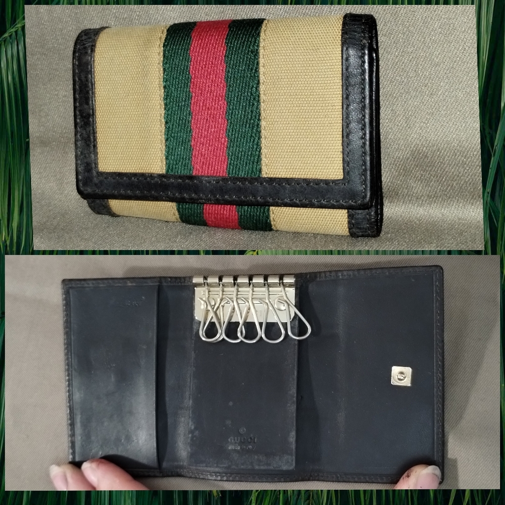 GUCCI KEY HOLDER CARD HOLDER SMALL WALLET ~ AUTHENTIC ~ UNISEX